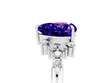 White gold Heart Cut Tanzanite Ring with Side Stones and Four-Prong Setting_41