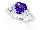 White gold Heart Cut Tanzanite Solitaire Celtic Knot Ring with Four-Prong Setting_13