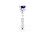 White gold Heart Cut Tanzanite Solitaire Celtic Knot Ring with Four-Prong Setting_14