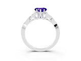 White gold Heart Cut Tanzanite Solitaire Celtic Knot Ring with Four-Prong Setting_15