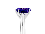 White gold Heart Cut Tanzanite Solitaire Engagement Ring with Cathedral Setting and Four-Prong Mount_101