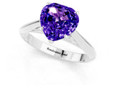 White gold Heart Cut Tanzanite Solitaire Engagement Ring with Cathedral Setting and Four-Prong Mount_37