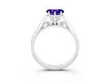 White gold Heart Cut Tanzanite Solitaire Engagement Ring with Cathedral Setting and Four-Prong Mount_39