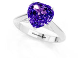 White gold Heart Cut Tanzanite Solitaire Engagement Ring with Cathedral Setting and Four-Prong Mount_7
