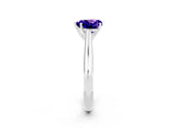 White gold Heart Cut Tanzanite Solitaire Engagement Ring with Cathedral Setting and Four-Prong Mount_98