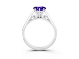 White gold Heart Cut Tanzanite Solitaire Engagement Ring with Cathedral Setting and Four-Prong Mount_99