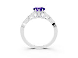 White gold Heart Cut Tanzanite Solitaire Engagement Ring with Celtic Knot Band and Four-Prong Setting_3