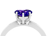 White gold Heart Cut Tanzanite Solitaire Engagement Ring with Classic Band and Four-Prong Setting_28
