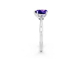 White gold Heart Cut Tanzanite Solitaire Engagement Ring with Classic Band and Four-Prong Setting_50
