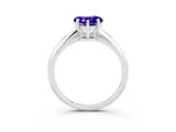 White gold Heart Cut Tanzanite Solitaire Engagement Ring with Classic Band and Four-Prong Setting_51