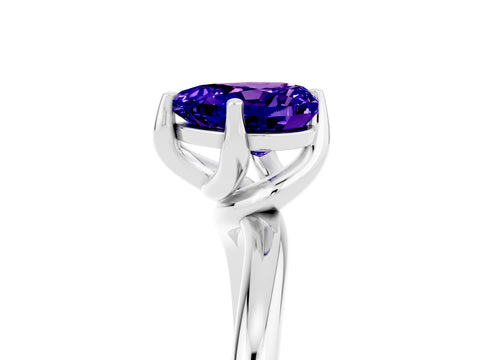 White gold Heart Cut Tanzanite Solitaire Engagement Ring with Four-Prong Setting and Classic Band_17