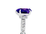 White gold Heart Cut Tanzanite Solitaire Engagement Ring with Pavé Band and Four-Prong Setting_5