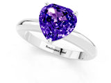 White gold Heart Cut Tanzanite Solitaire Engagement Ring with Round Band and Four-Prong Setting_1