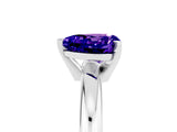 White gold Heart Cut Tanzanite Solitaire Engagement Ring with Round Band and Four-Prong Setting_5