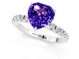 White gold Heart Cut Tanzanite Solitaire Pavé Band with Four-Prong Setting_1