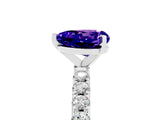 White gold Heart Cut Tanzanite Solitaire Pavé Band with Four-Prong Setting_5
