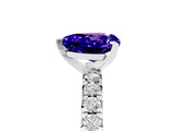 White gold Heart Cut Tanzanite Solitaire Pavé Engagement Ring with Round Band and Prong Setting_17