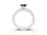 White gold Heart Cut Tanzanite Solitaire Ring with Pavé and Channel Set Band_3
