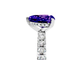 White gold Heart Cut Tanzanite Solitaire Ring with Round  Pavé Band and Four-Prong Setting_53