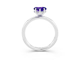 White gold Heart Cut Tanzanite Solitaire Ring with Thin Band and Four-Prong Setting_3