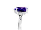 White gold Heart Cut Tanzanite Solitaire Ring with Thin Band and Four-Prong Setting_5