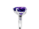 White gold Heart Cut Tanzanite Solitaire Ring with Thin Band and Prong Setting_17