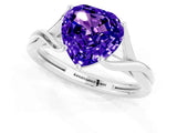White gold Heart Cut Tanzanite Solitaire Twist Band Prong Setting Ring_37