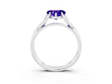 White gold Heart Cut Tanzanite Solitaire Twist Band Prong Setting Ring_39