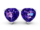 10K White Gold 0.48 Carat Heart Tanzanite Stud Earrings