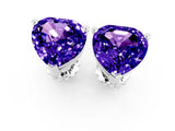 10K White Gold 0.48 Carat Heart Tanzanite Stud Earrings