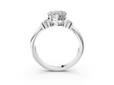 White gold Heart Cut Three-Stone Channel Set Ring with Bar Prongs_75