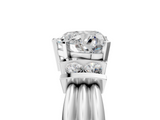 White gold Heart Cut Three-Stone Channel Set Ring with Bar Prongs_77