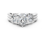 White gold Heart Cut Three-Stone Channel Set Ring with Bar Prongs_84
