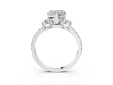 White gold Heart Cut Three-Stone Diamond Pavé Band with Prong Setting_20