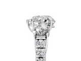 White gold Heart Cut Three-Stone Diamond Pave Band with Prong Setting_107