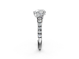White gold Heart Cut Three-Stone Diamond Pave Band with Prong Setting_107