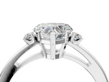 White gold Heart Cut Three-Stone Solitaire Ring with Round Accent Diamonds and Four-Prong Setting_54