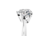 White gold Heart Cut Three-Stone Solitaire Ring with Round Accent Diamonds and Four-Prong Setting_55