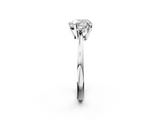 White gold Heart Cut Three-Stone Solitaire Ring with Round Accent Diamonds and Four-Prong Setting_60