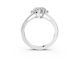 White gold Heart Cut Three-Stone Solitaire Ring with Round Accent Diamonds and Four-Prong Setting_61