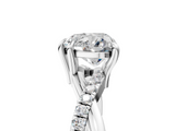White gold Heart Cut Twist Band Solitaire Diamond Ring with Pavé Setting_43