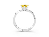 White gold Heart Cut Yellow Sapphire Engagement Ring with Side Stone Accents and Four-Prong Setting_51