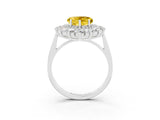 White gold Heart Cut Yellow Sapphire Floral Double Halo Engagement Ring with Prong Setting_39
