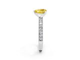 White gold Heart Cut Yellow Sapphire Milgrain Pavé Engagement Ring with Four-Prong Setting_38