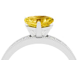 White gold Heart Cut Yellow Sapphire Milgrain Pavé Engagement Ring with Four-Prong Setting_40