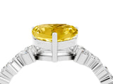 White gold Heart Cut Yellow Sapphire Scattered Round Accent Ring with Prong Setting_28