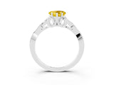 White gold Heart Cut Yellow Sapphire Solitaire Celtic Knot Ring with Four-Prong Setting_39