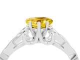 White gold Heart Cut Yellow Sapphire Solitaire Celtic Knot Ring with Four-Prong Setting_40
