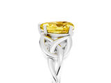 White gold Heart Cut Yellow Sapphire Solitaire Celtic Knot Ring with Four-Prong Setting_41