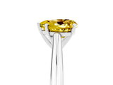 White gold Heart Cut Yellow Sapphire Solitaire Engagement Ring with Cathedral Setting and Four-Prong Mount_125